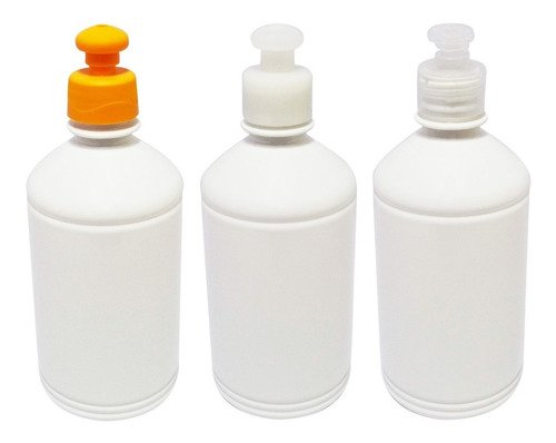 212 Frascos Plástico Branco Pet 500ml C/ Tampa Pushpull Far