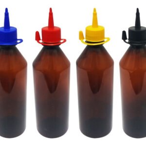 105 Frascos Plástico Âmbar Pet 500ml C/ Bico Aplicador Cos