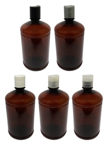 22 Frascos Plástico Âmbar Pet De 1l Com Tampa Disktop Sab - Imagem 3