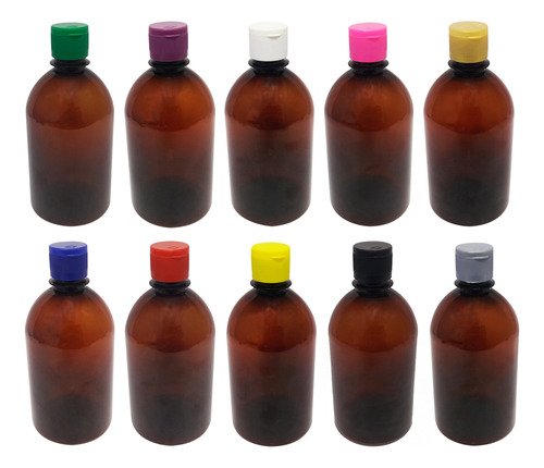48 Frascos Plástico Âmbar Pet 500ml C/ Tampa Fliptop Sab - Imagem 2