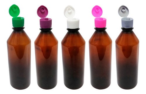 108 Frascos Plástico Âmbar Pet 500ml C/ Tampa Fliptop Cos - Imagem 2