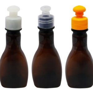 26 Frascos Plástico Âmbar Pet 200ml C/ Tampa Pushpull Mol