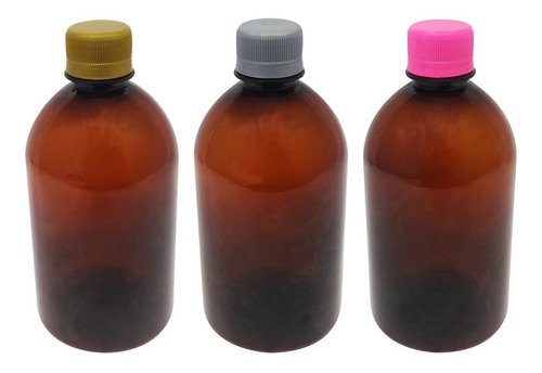 48 Frascos Plástico Âmbar Pet 500ml Tampa Rosca Lacre Sab - Imagem 3
