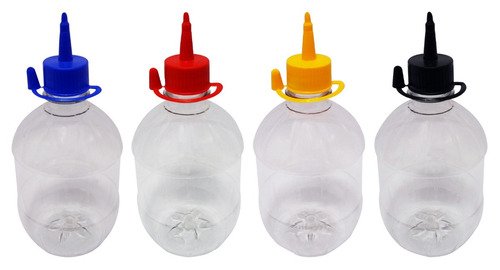 40 Frascos Plástico Cristal Pet 500ml C/ Bico Aplicador Cac