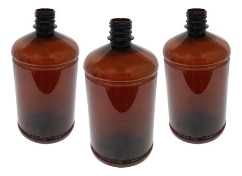 138 Frascos Plásticos Âmbar Pet 1l Com Tampa Pushpull Sab - Imagem 3
