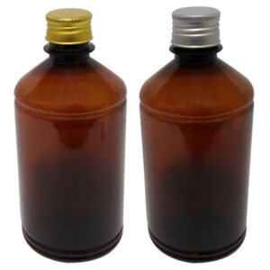 12 Frascos Plástico Âmbar Pet 500ml Tampa Aluminio S/ Far