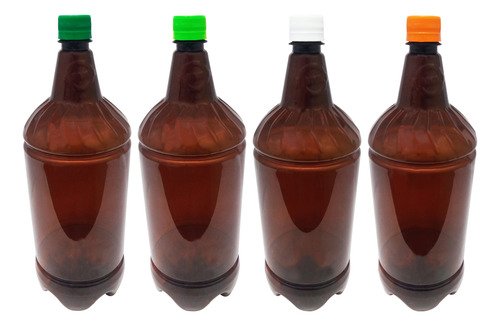 24 Frascos Plástico Âmbar Pet 2l Com Tampa Rosca Lacre Gr2 - Imagem 2