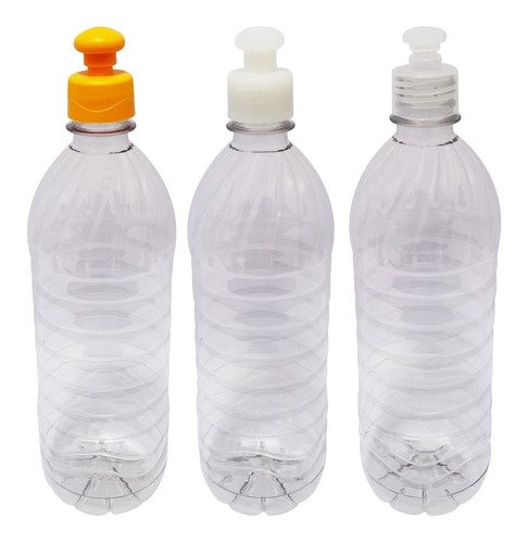 150 Frascos Plásticos Cristal 800ml Com Tampa Pushpull Que