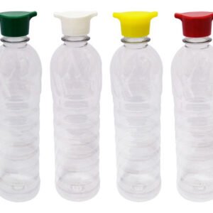 98 Frasco Plástico Cristal Pet 500ml Tampa Rosca 2 Bico Lim