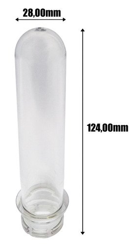 600 Preforma Cristal 37ml Pet 33g Tubete 12cm Ta Rosca Lacre - Imagem 6