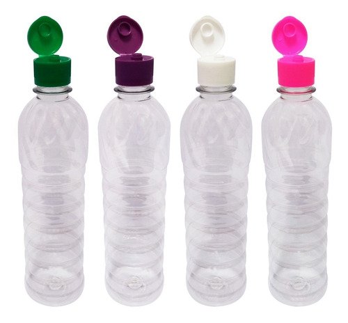 200 Frascos Plástico Cristal Pet 500ml C/ Tampa Fliptop Lim - Imagem 2