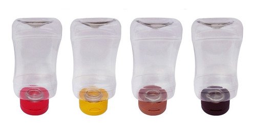 21 Frascos Plásticos Cristal Pet 360ml Molho Tampa Top Down