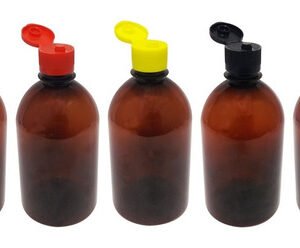 12 Frascos Plástico Âmbar Pet 500ml C/ Tampa Fliptop Sab