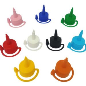 300 Tampas Plásticas Colorida Rosca Bico Aplicador Bocal 28