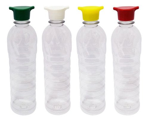 46 Frasco Plástico Cristal Pet 500ml Tampa Rosca 2 Bico Lim