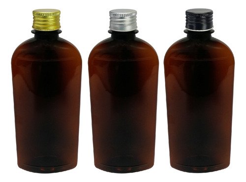 135 Frascos Plástico Âmbar Pet 400ml Tampa Aluminio S/ Min