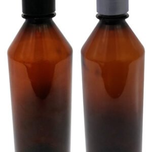 50 Frascos Plástico Âmbar Pet 500ml C/ Tampa Disktop Cos