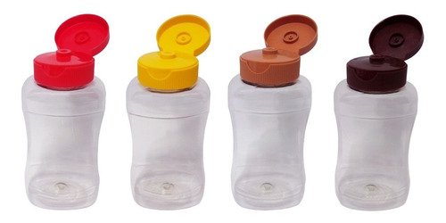 21 Frascos Plásticos Cristal Pet 360ml Molho Tampa Top Down - Imagem 3