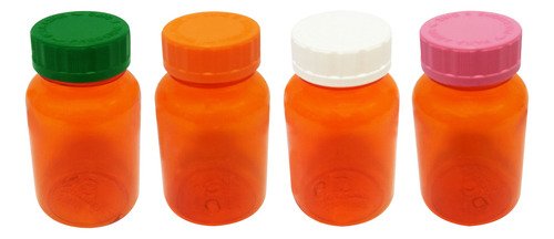 34 Frascos Plásticos Laranja Pet 150ml Com Tampa Child Sup - Imagem 2