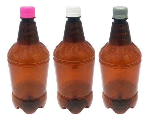 48 Frasco Plástico Âmbar Pet 1l Tampa S Batoque Gr2 - Imagem 3