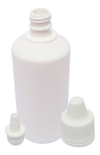 486 Frasco Plástico Branco Pe 100ml C/ Tampa Lacre Gotejador - Imagem 2