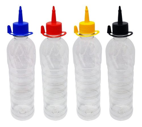46 Frascos Plástico Cristal Pet 500ml C/ Bico Aplicador Lim