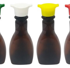 378 Frasco Plástico Âmbar Pet 200ml Tampa Rosca 2 Bico Mol