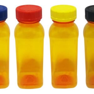 18 Frascos Plásticos Laranja Pet 300ml Com Tampa Child Qua