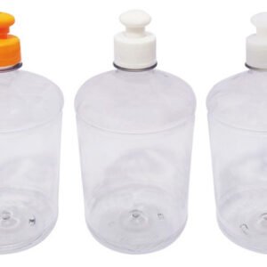 49 Frascos Plásticos Cristal Pet 1l Com Tampa Pushpull Sab