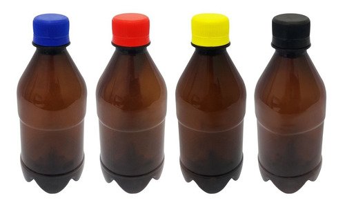 16 Frascos Plástico Âmbar Pet 350ml Cerveja Tampa Lacre Agu