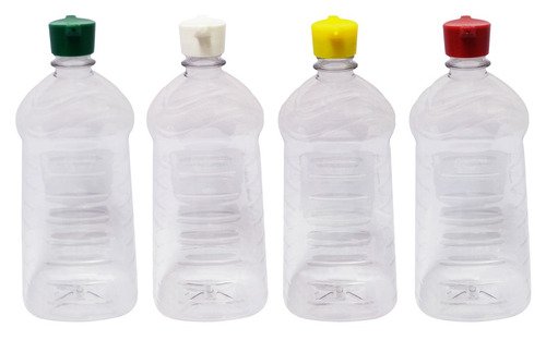 27 Frasco Plástico Cristal Pet De 1l Tampa Rosca 2 Bico Ama - Imagem 2