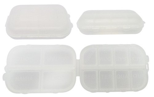 636 Estojo Porta Comprimidos Plástico Incolor 12 Repartições - Imagem 2