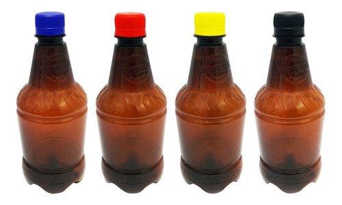 39 Frasco Plástico Âmbar Pet 500ml Tampa S Batoque Gr2