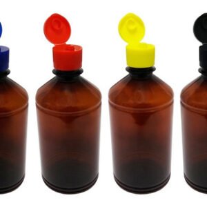 12 Frascos Plástico Âmbar Pet 500ml C/ Tampa Fliptop Far