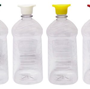 58 Frasco Plástico Cristal Pet De 1l Tampa Rosca 2 Bico Ama