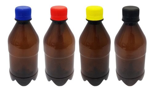 16 Frasco Plástico Âmbar Pet 350ml Tampa S Batoque Agu