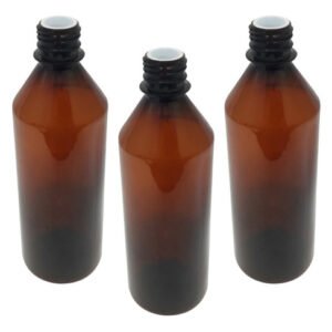 220 Frasco Plástico Âmbar Pet 500ml Batoque 12 Furos Cos