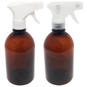 12 Frascos Plásticos Âmbar Pet 500ml Válvula Gatilho Sab