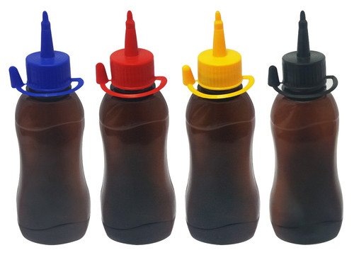 30 Frascos Plástico Âmbar Pet 200ml C/ Bico Aplicador Cat