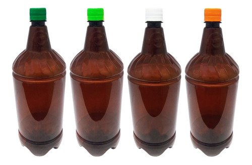 12 Frascos Plástico Âmbar Pet 2l Com Tampa Rosca Lacre Gr2 - Imagem 2