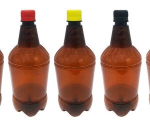 48 Frascos Plástico Âmbar Pet 1l Com Tampa Rosca Lacre Gr2