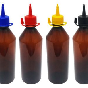 11 Frascos Plástico Âmbar Pet 500ml C/ Bico Aplicador Cos