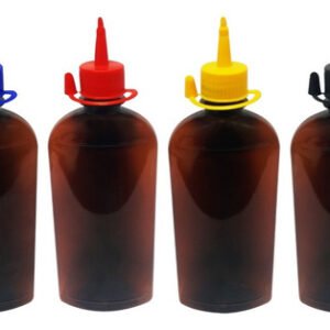 132 Frascos Plástico Âmbar Pet 400ml C/ Bico Aplicador Min