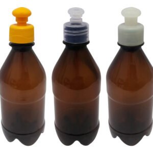 152 Frascos Plástico Âmbar Pet 350ml C/ Tampa Pushpull Agu