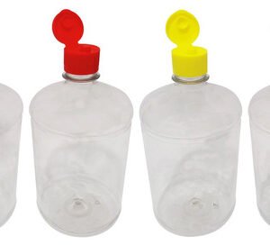 6 Frascos Plástico Cristal Pet De 1l Com Tampa Fliptop Sab