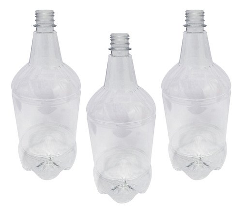 3 Frascos Plástico Cristal Pet De 1,5l Vazio Sem Tampas Gr2