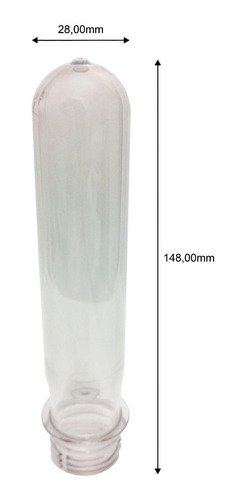 24 Preforma Cristal 45ml Pet 40g Tubete 15cm Sem Tampas - Imagem 2