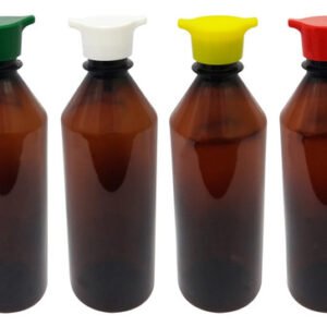 11 Frasco Plástico Âmbar Pet 500ml Tampa Rosca 2 Bico Cos