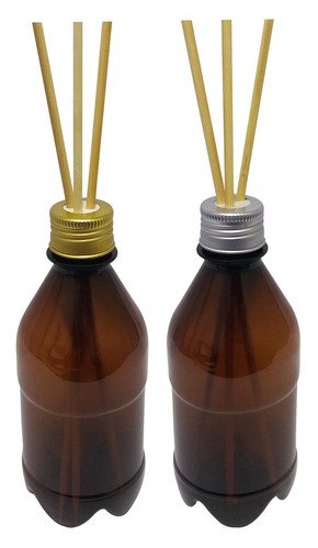 288 Frascos Plástico Âmbar 350ml Tampa Difusor Varetas Agu