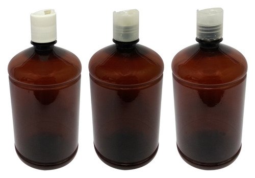 22 Frascos Plástico Âmbar Pet De 1l Com Tampa Disktop Sab